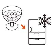 器に(2)を盛り付け、冷凍庫に4時間以上冷凍したら完成です。 