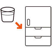 あら熱がとれたら器に流し入れ、冷蔵庫で3時間以上冷やし固め、冷たいうちにお召し上がり下さい。