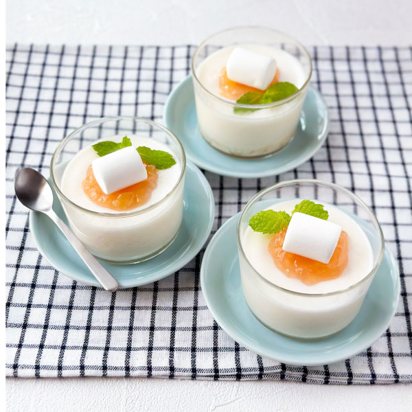 桃ジャムで作るマシュマロムース