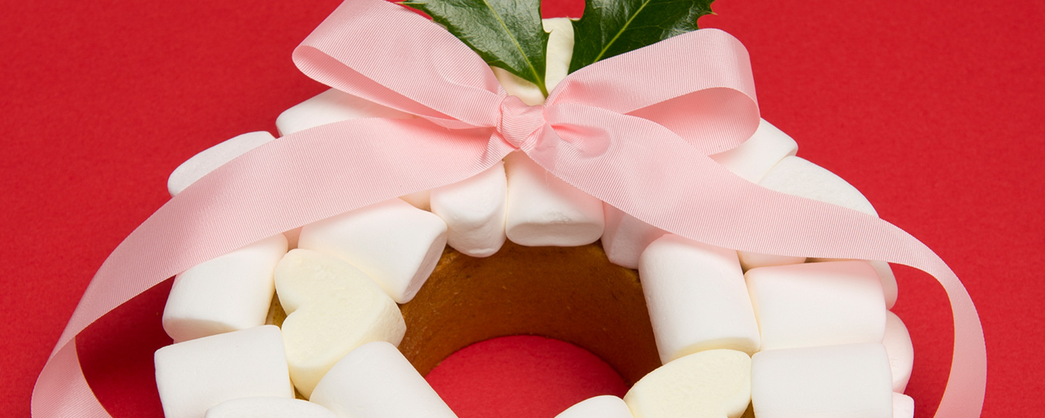 マシュマロ&バームクーヘンクリスマスリース